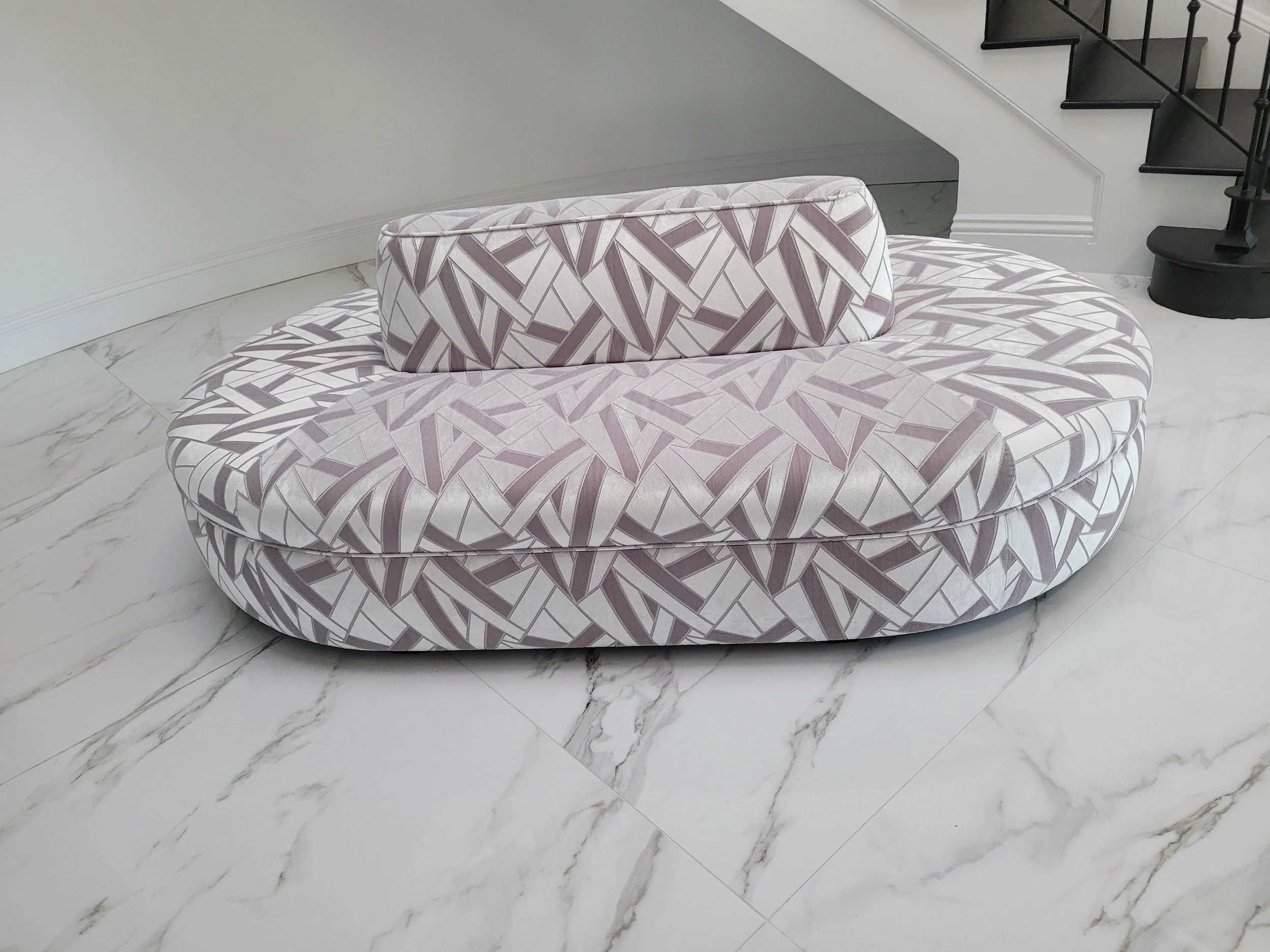 custom round sofa - custom fabric - entrace sofa.jpg