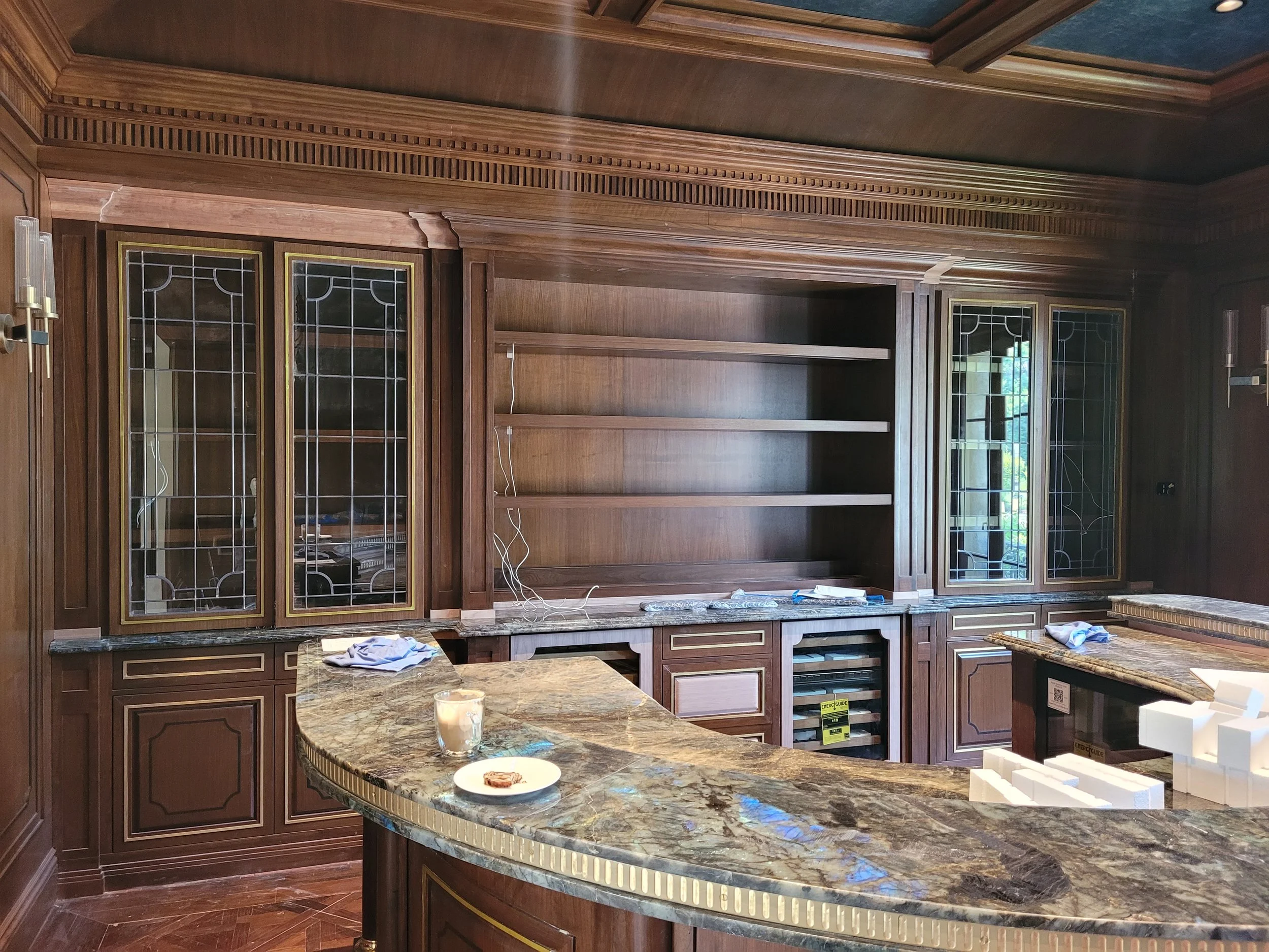 Full-House Wall Paneling and Bar - wall shelving .jpg