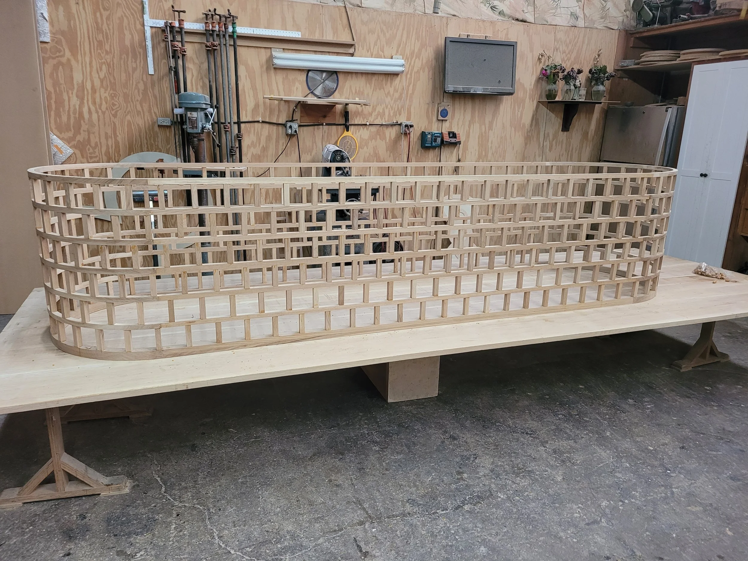 CUSTOM DINING TABLE PROJECT - PIECE BY PIECE 
Base fully complete, glue setting