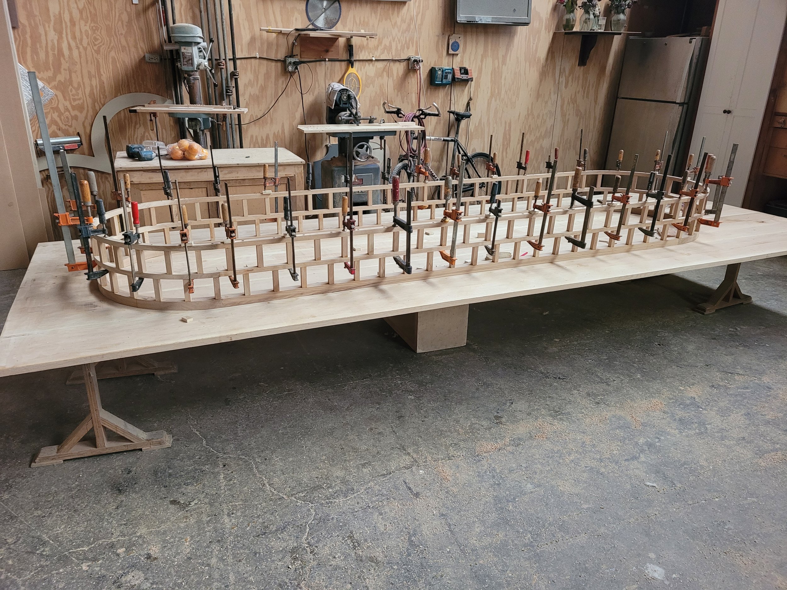 CUSTOM DINING TABLE PROJECT - PIECE BY PIECE 
Base coming together - 50% completed