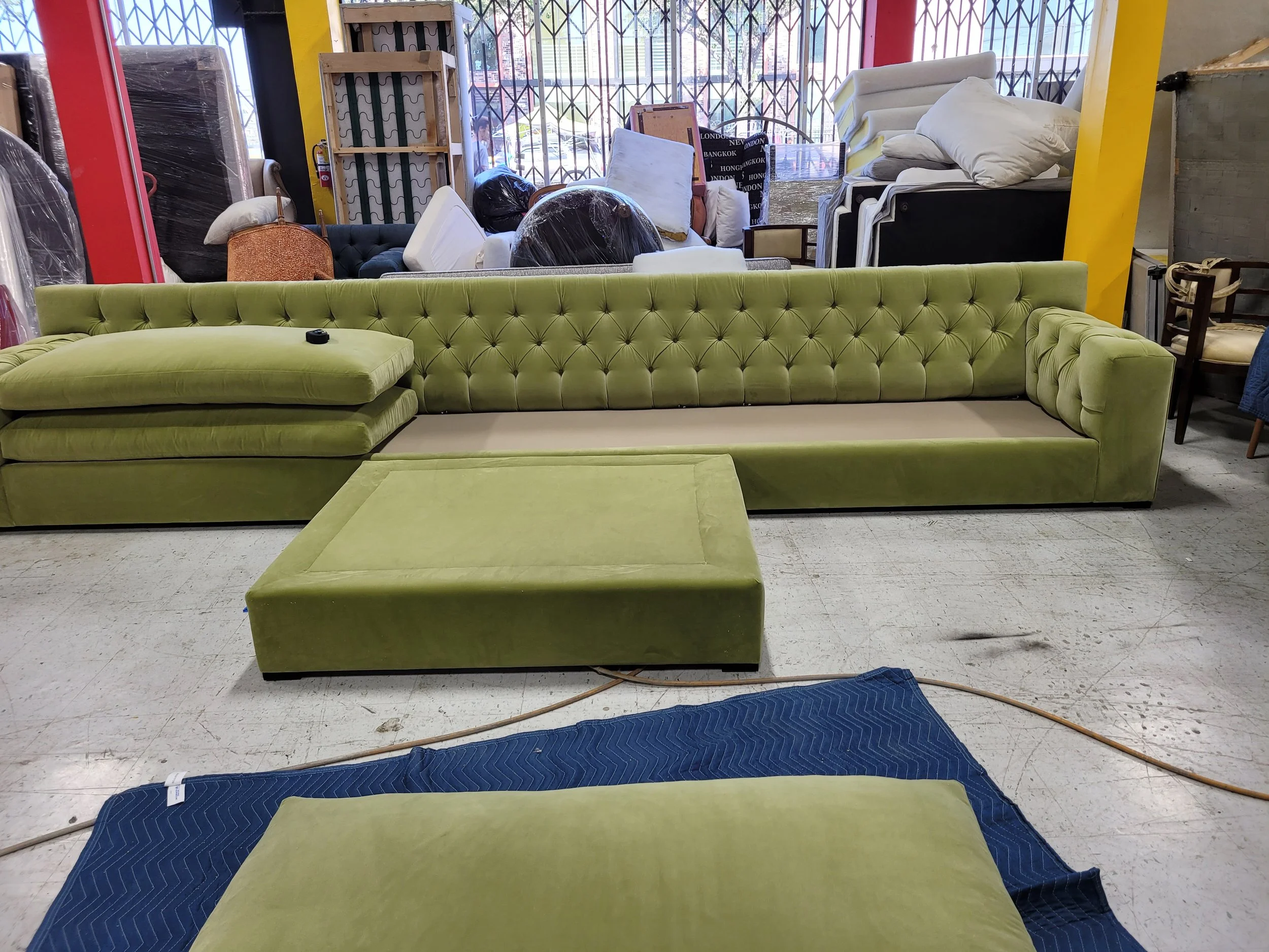 Olive Green tufted velvet sectional with ottoman2.jpg