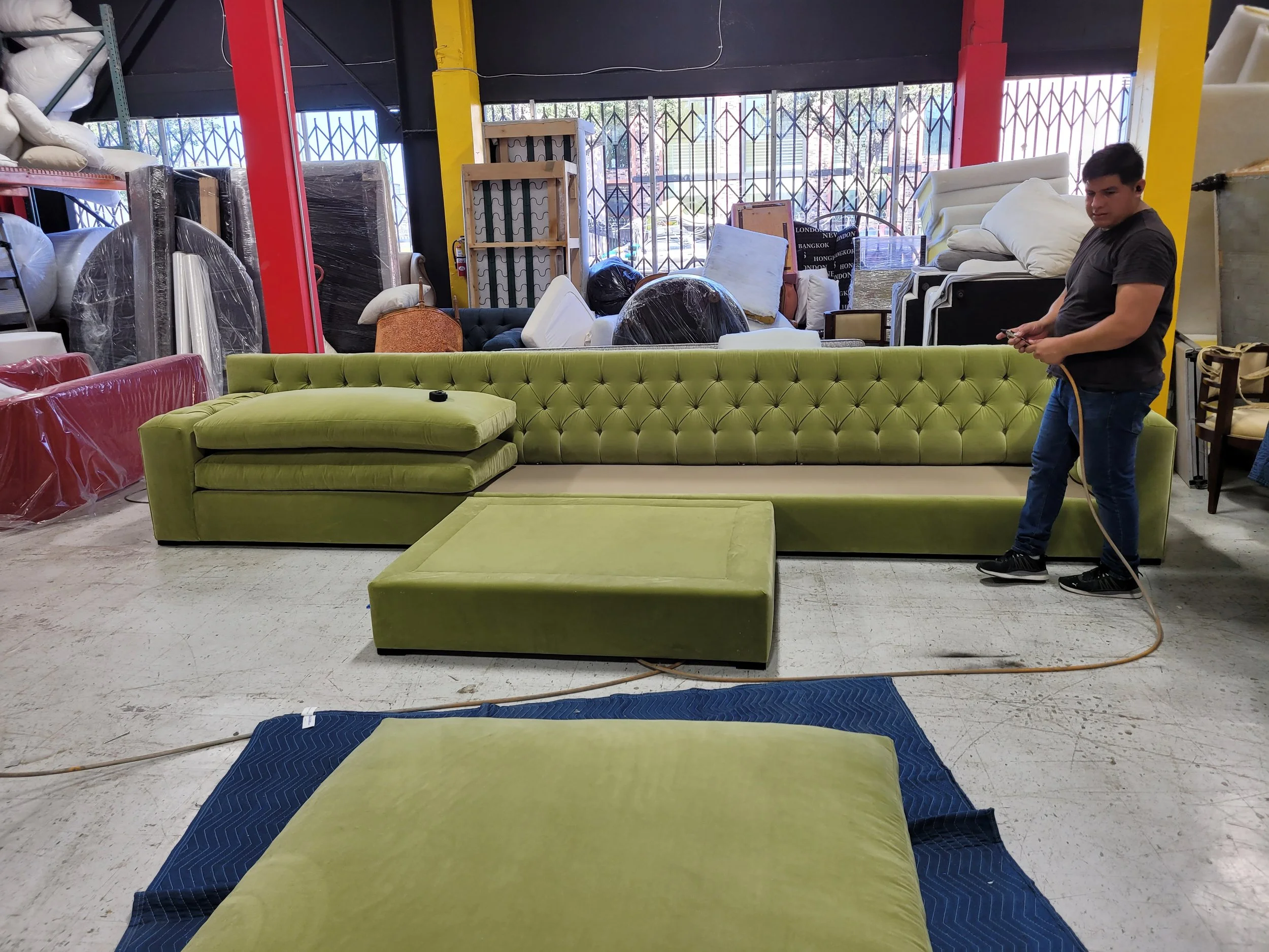 Olive Green tufted velvet sectional with ottoman3.jpg