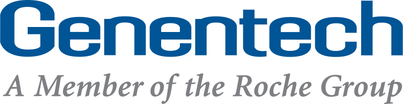 Genentech logo with the tagline "A Member of the Roche Group" underneath.