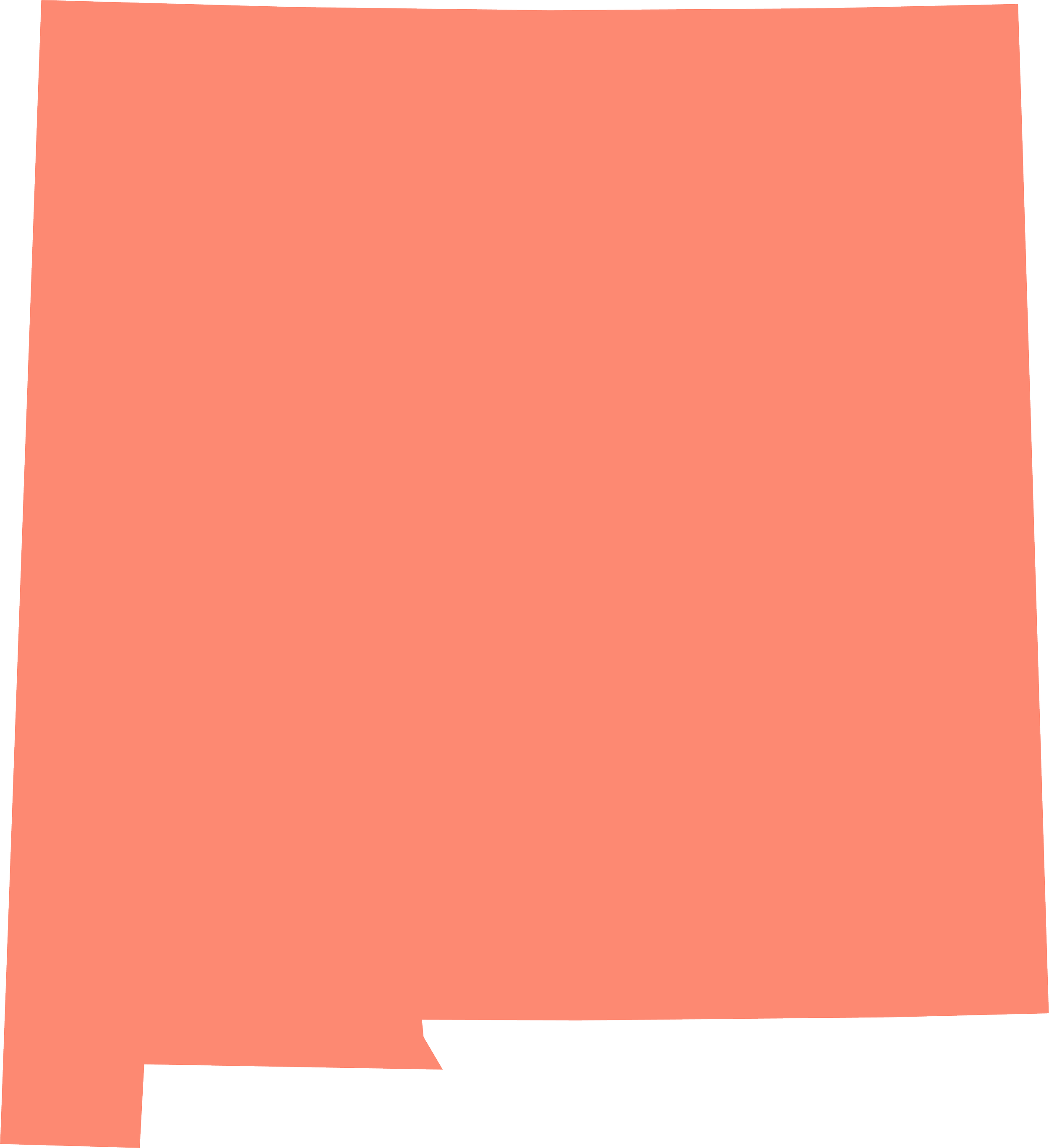 A pink image of the state of New Mexico