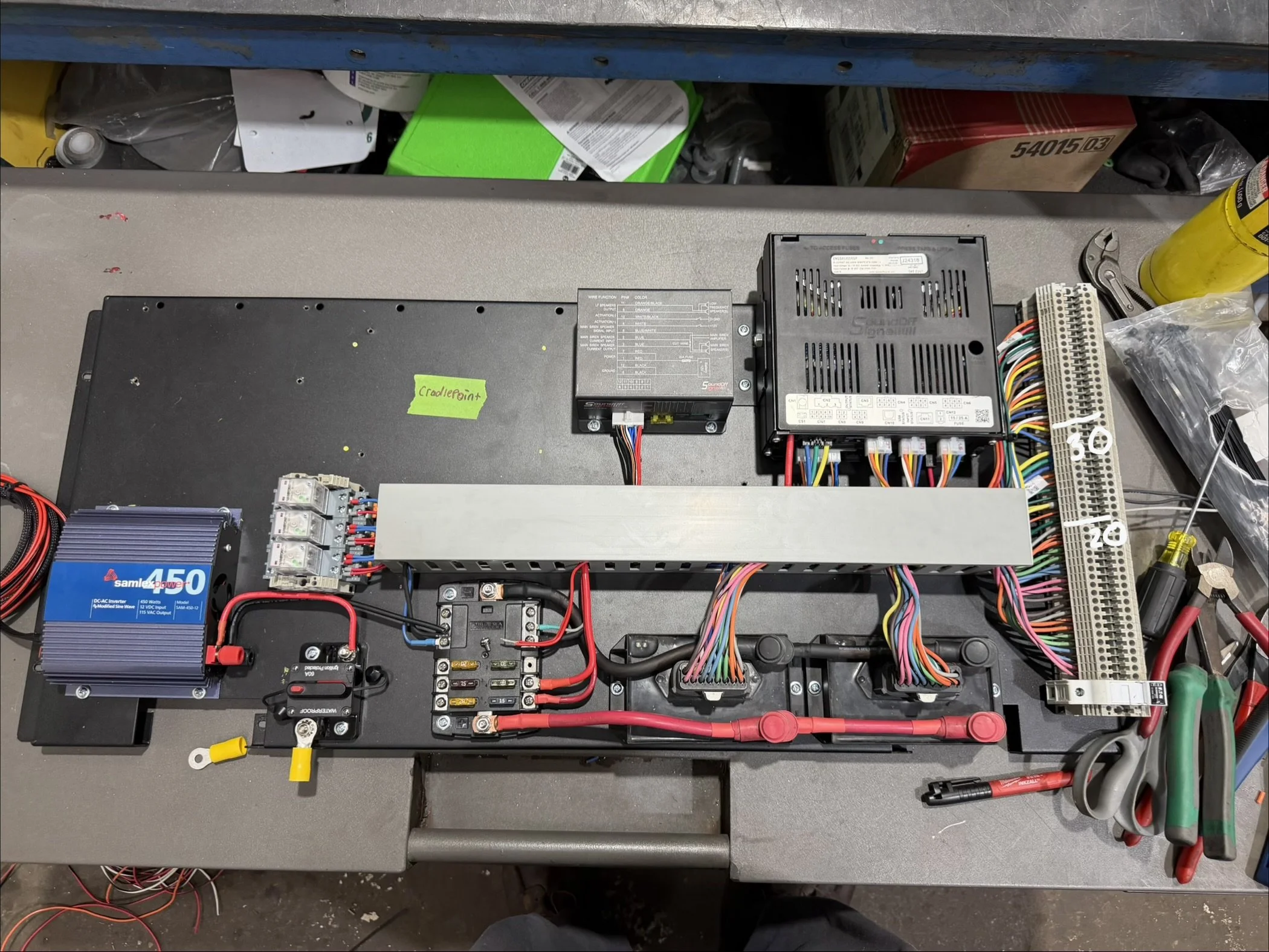 Police car custom panel wiring