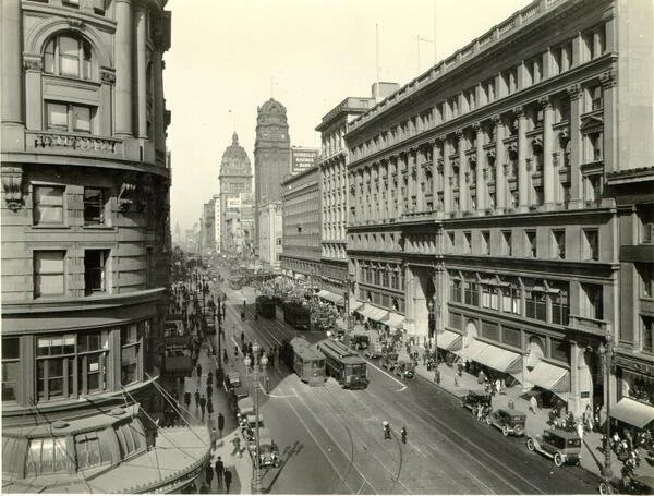 A photo of San Francisco's Market Street in the 1930s