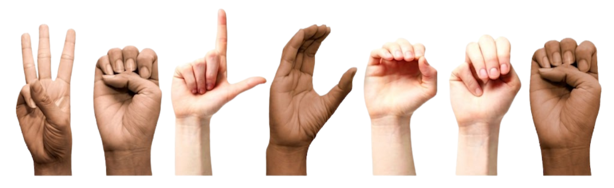 Welcome spelled out in ASL