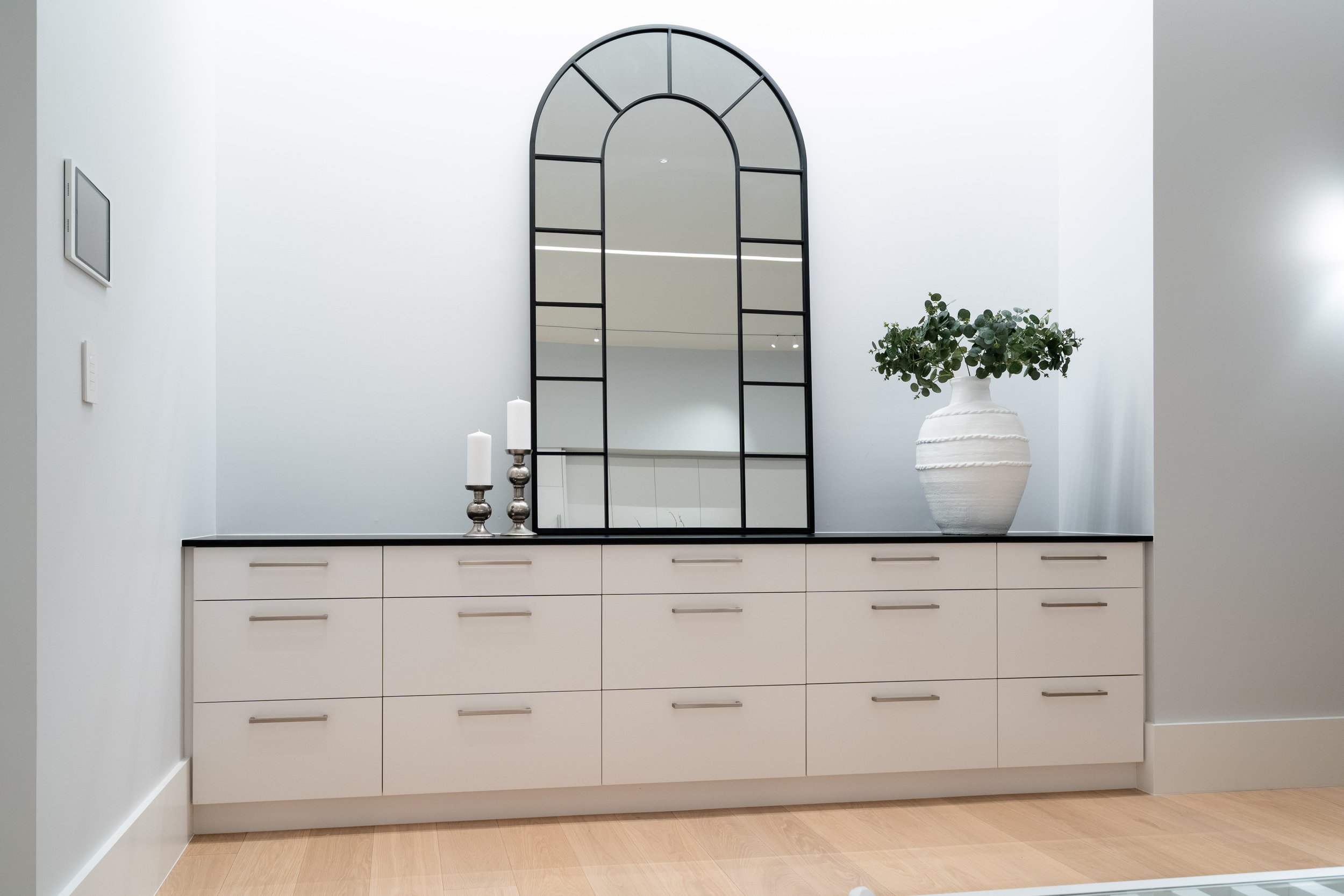 Built-in storage throughout
