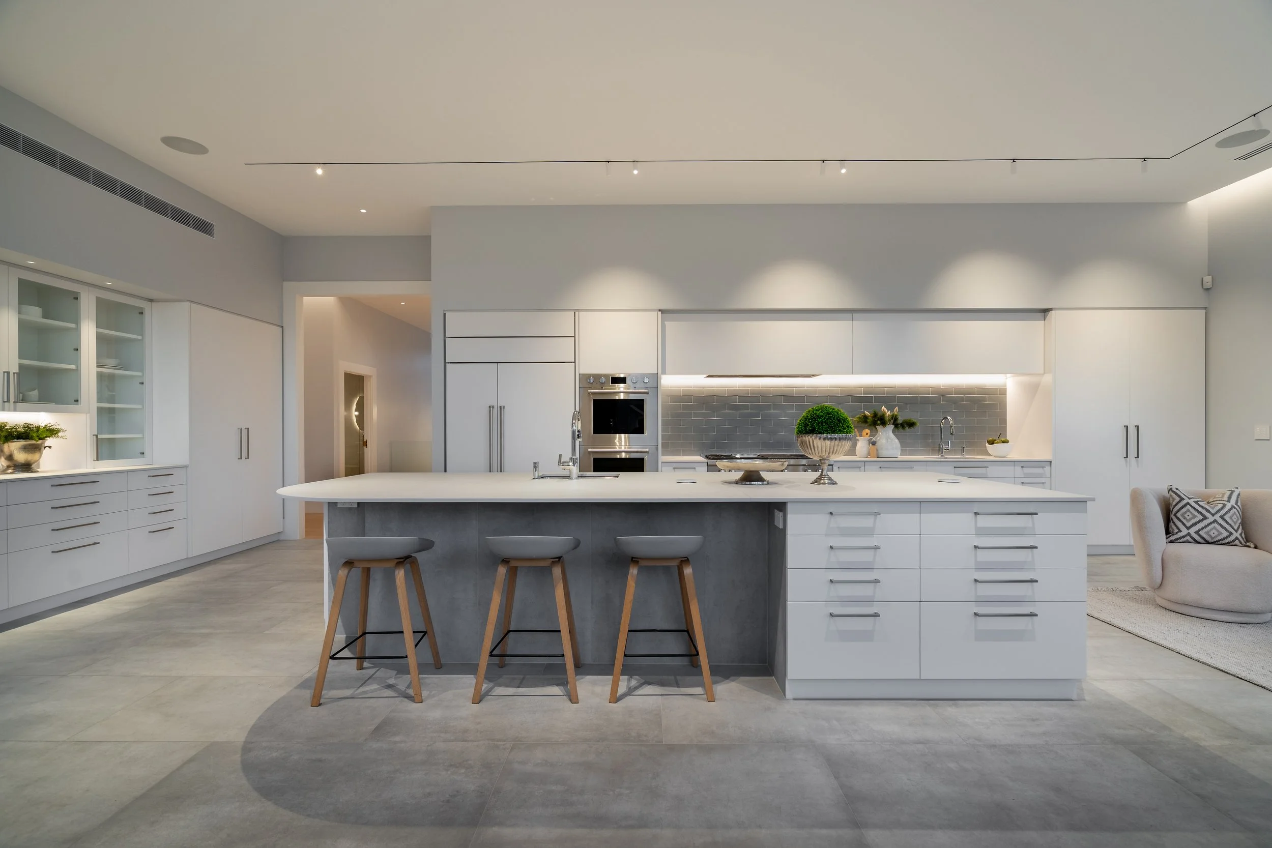 Expansive kitchen with water views suits entertaining and multi-generational living