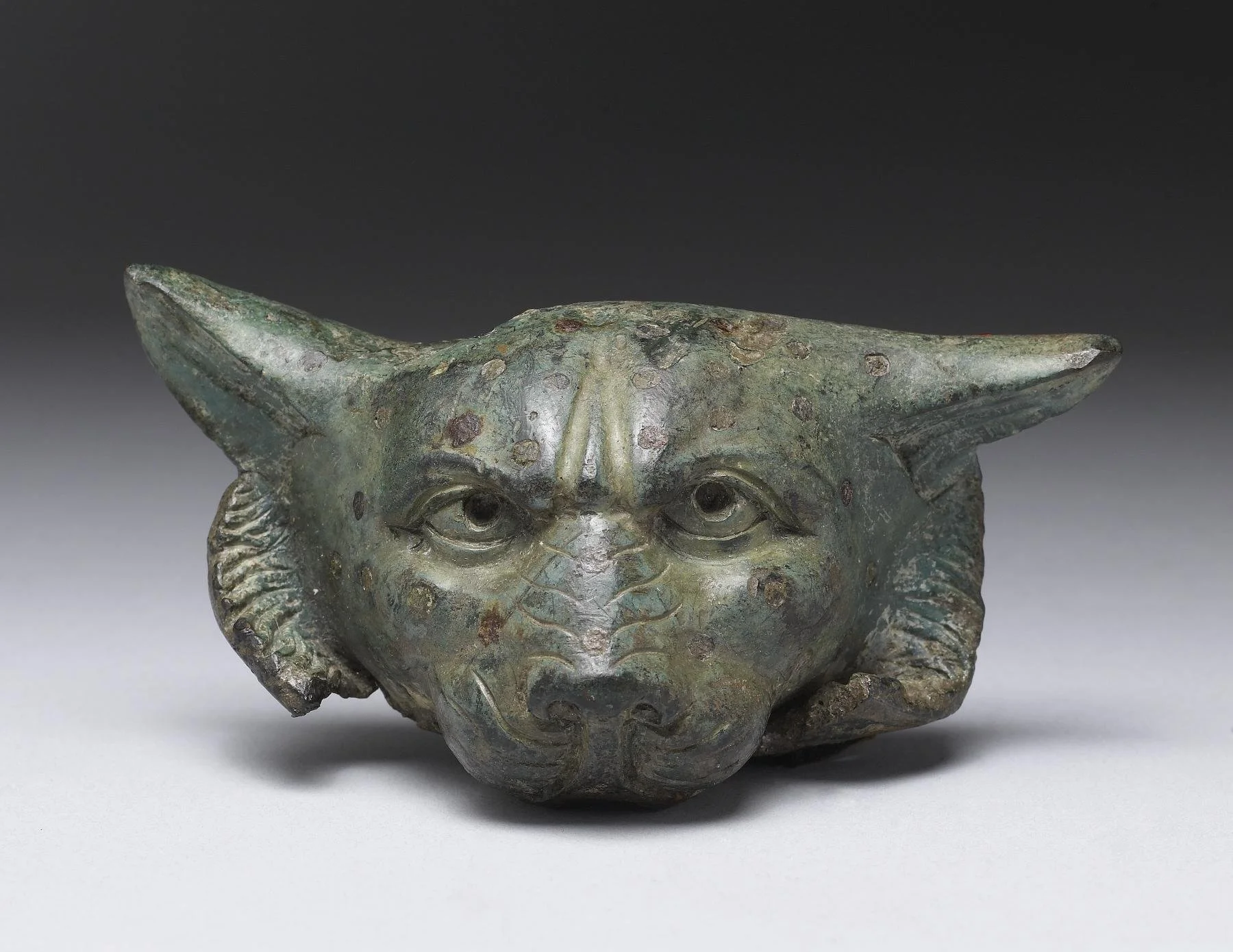 Bronze dog head applique