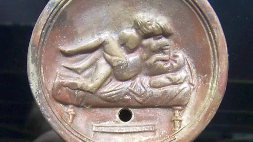 Roman erotic oil lamp