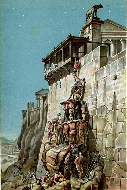 Gauls scaling the Capitoline by Guerber