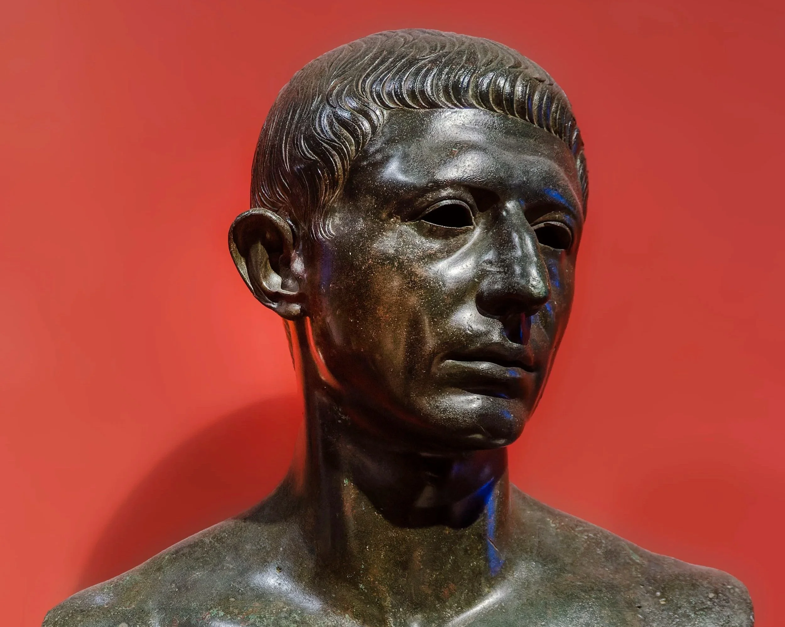 Bronze portrait bust of Cato from Volubilis