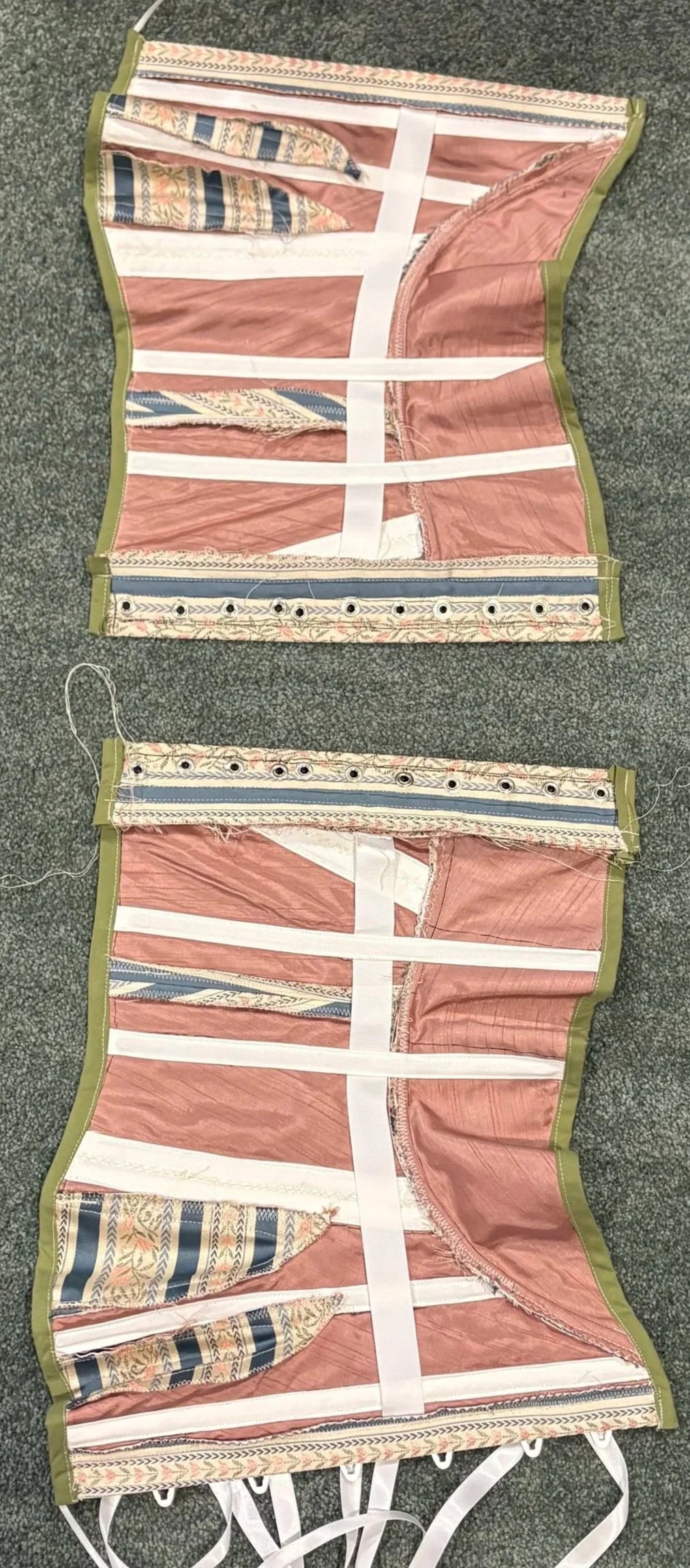 Progress Update 3: The Corset is nearly complete and only needs threads cut and back laced up.