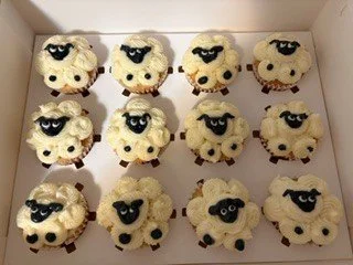 Sheep Cupcakes $45/dozen or $30/half dozen