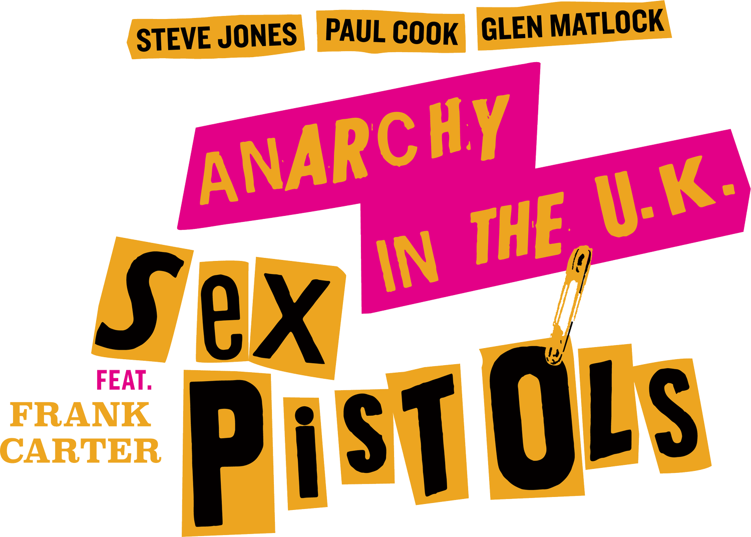 Steve Jones, Paul Cook and Glen Matlock of the Sex Pistols featuring Frank Carter