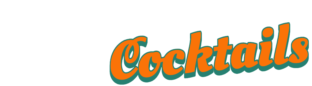 Text promoting ready-to-pour craft cocktails with the word "Cocktails" in orange script, on a black background.