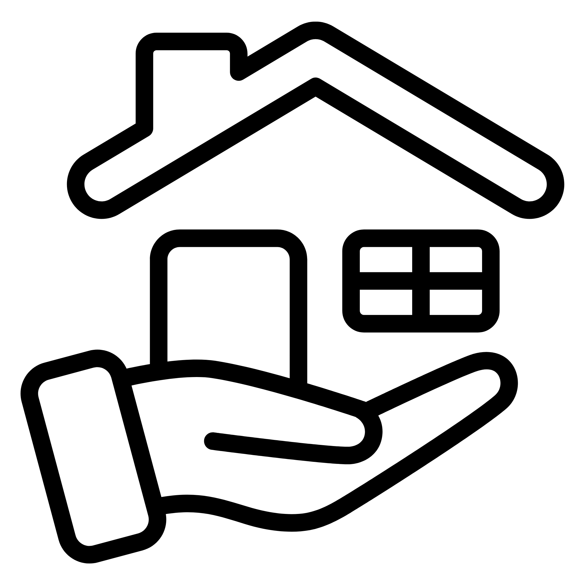 First-time homebuyer mortgage icon representing guidance and financing solutions for new homeowners.