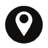 Map pin icon in black