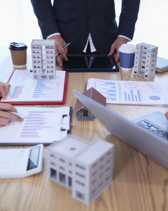Real estate investment financing illustration representing rental property loans, investor mortgage strategies, and long-term wealth building.