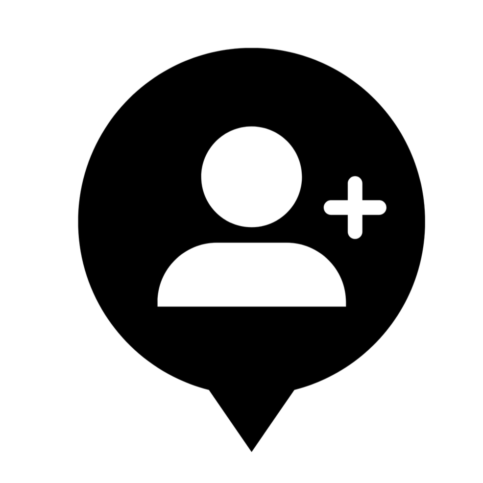 Icon representing 'Add Friend' or 'Follow' with a person silhouette and a plus sign