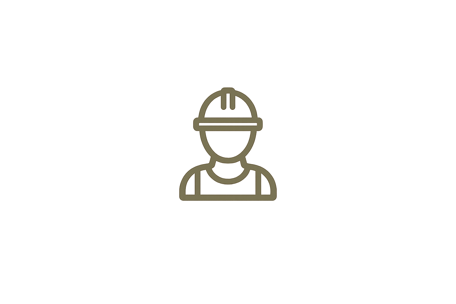 Ícono de un trabajador con casco en un fondo negro.