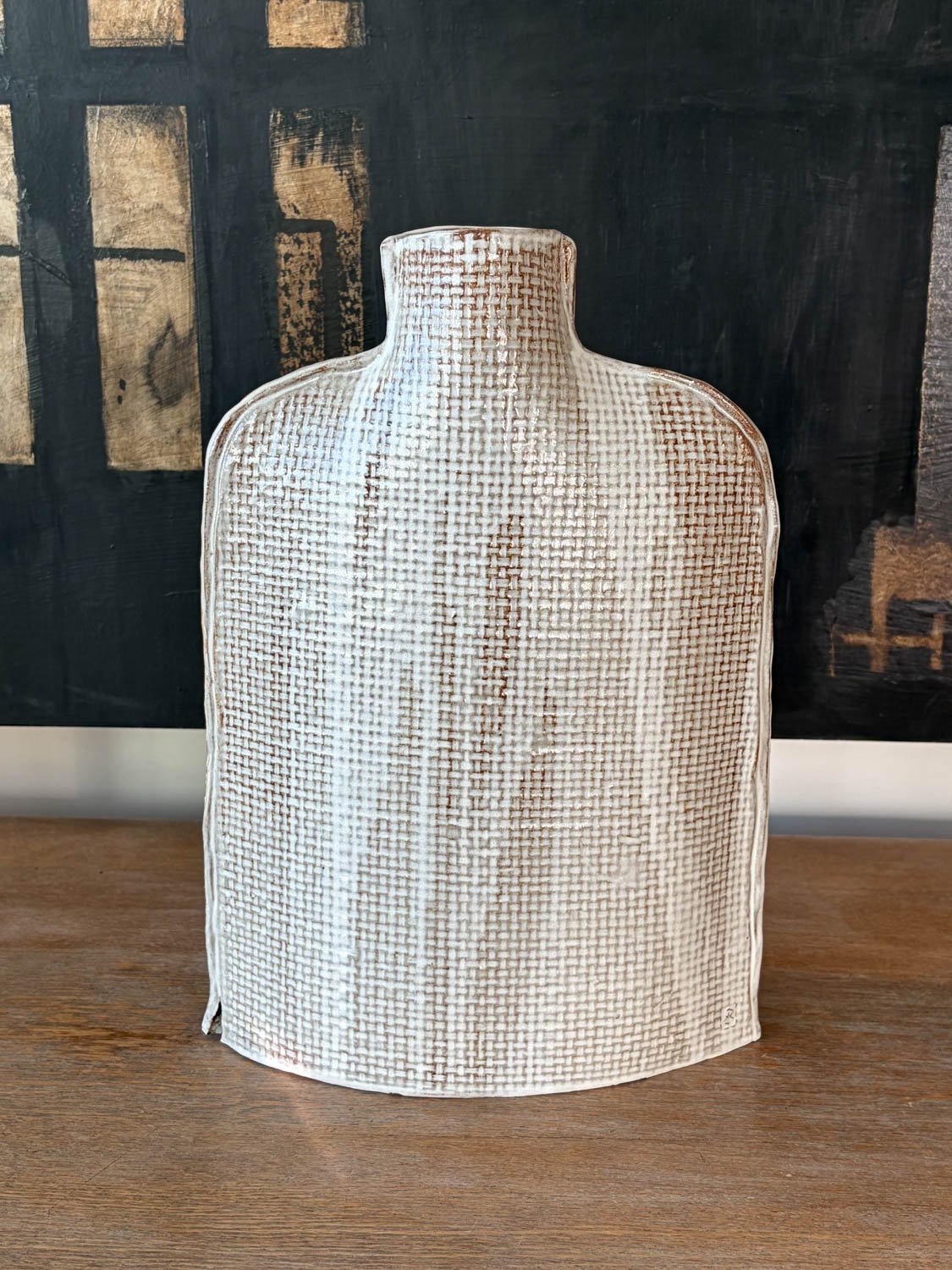 Burlap Texture Sculptural Vessel