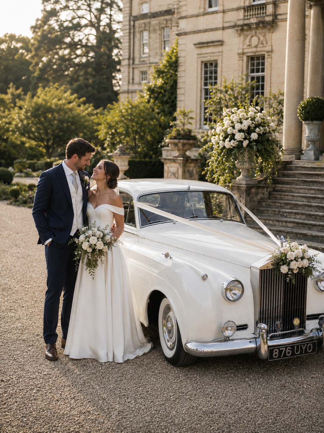 Luxury wedding car hire for a Sussex wedding