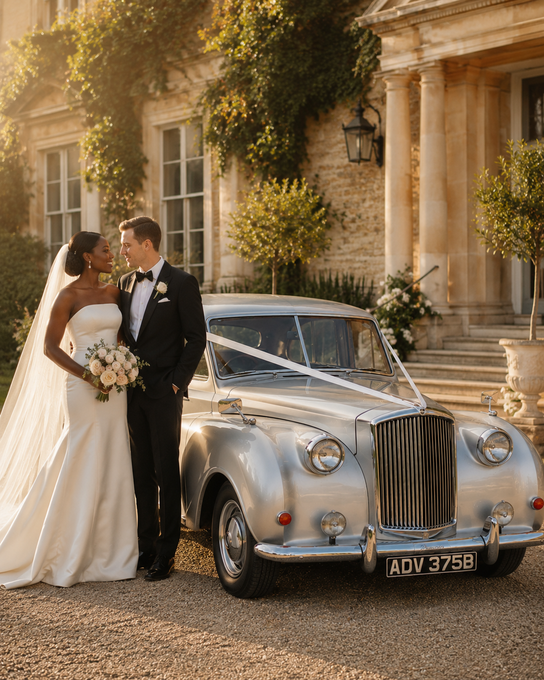 Luxury wedding car hire for a Sussex wedding