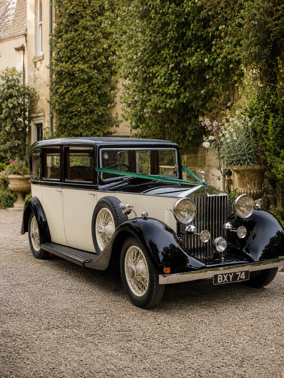 Lady Beatrice 1935 Rolls-Royce 20/25 Barker Saloon wedding car in West Sussex