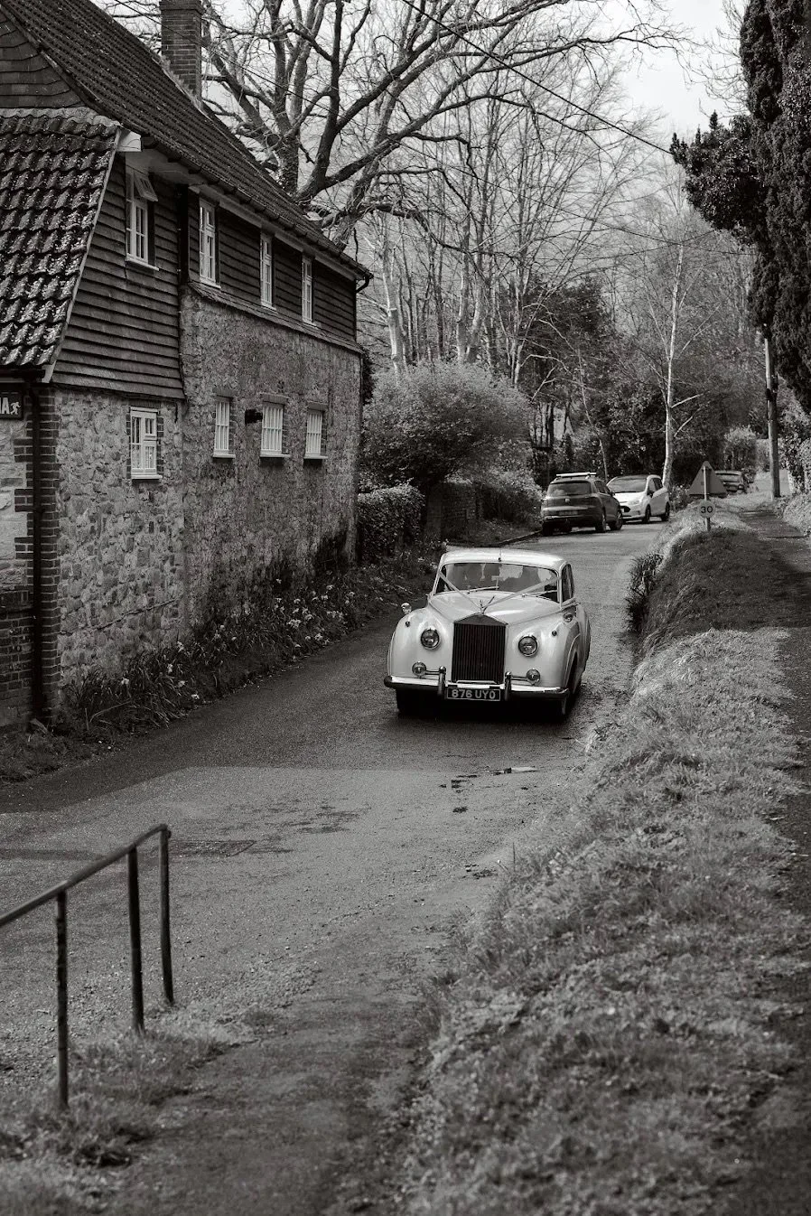 Vintage wedding car for a real wedding in Sussex 