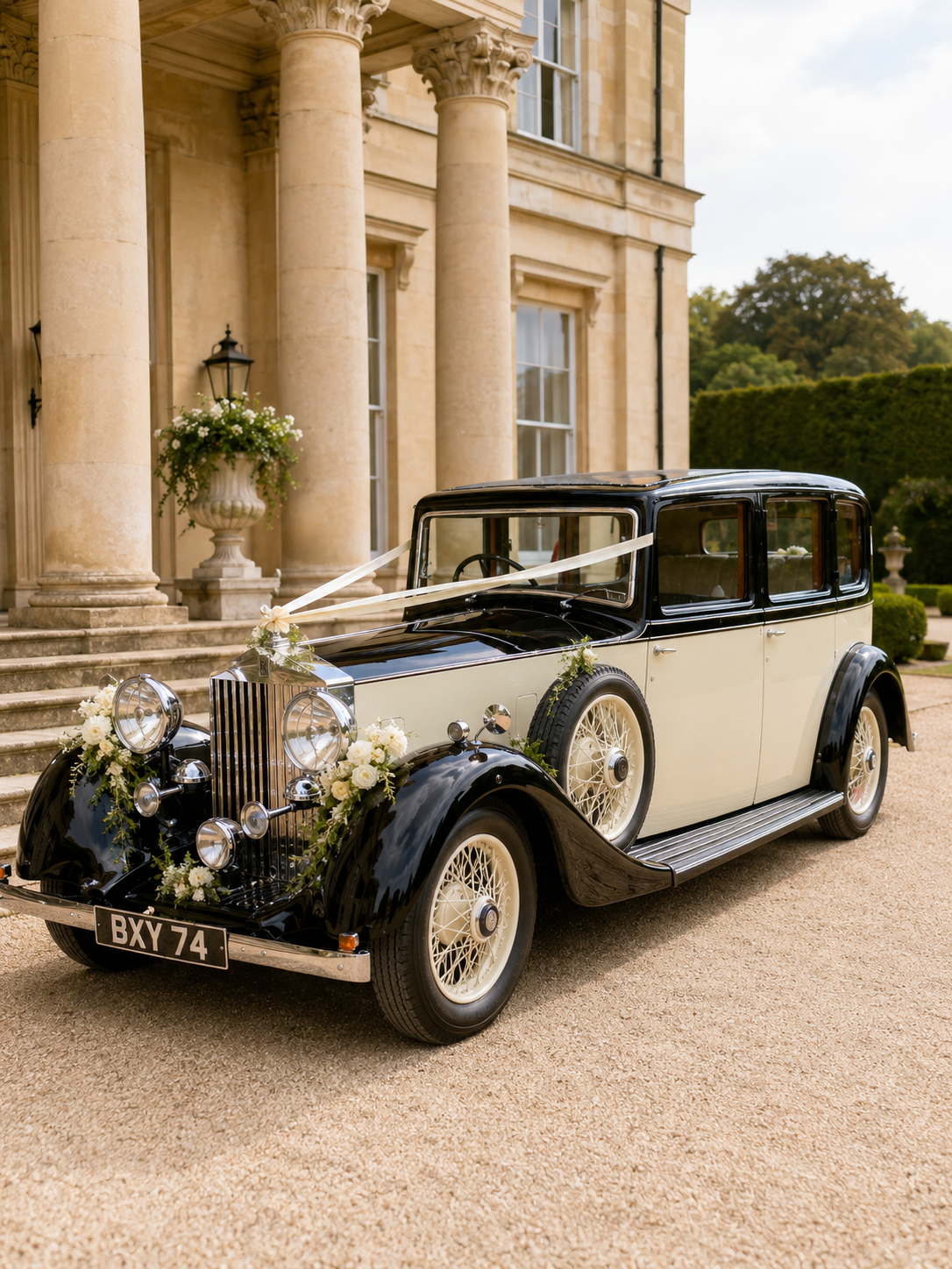 Lady Beatrice 1935 Rolls-Royce 20/25 Barker Saloon wedding car in West Sussex