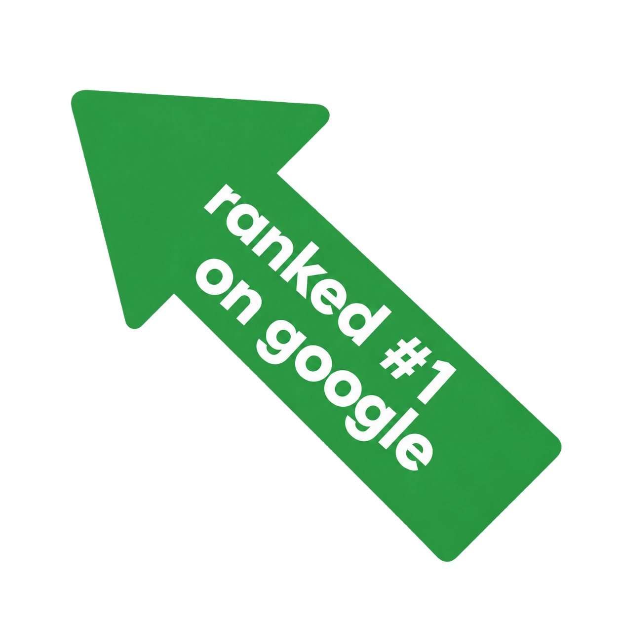 An arrow that is pointing to one of North Shore Web Design's clients websites they designed saying "ranked #1 on google". They are located in North Vancouver and also serve Coquitlam, Burnaby, Surrey, Abbotsford, Chilliwack and West Vancouver.