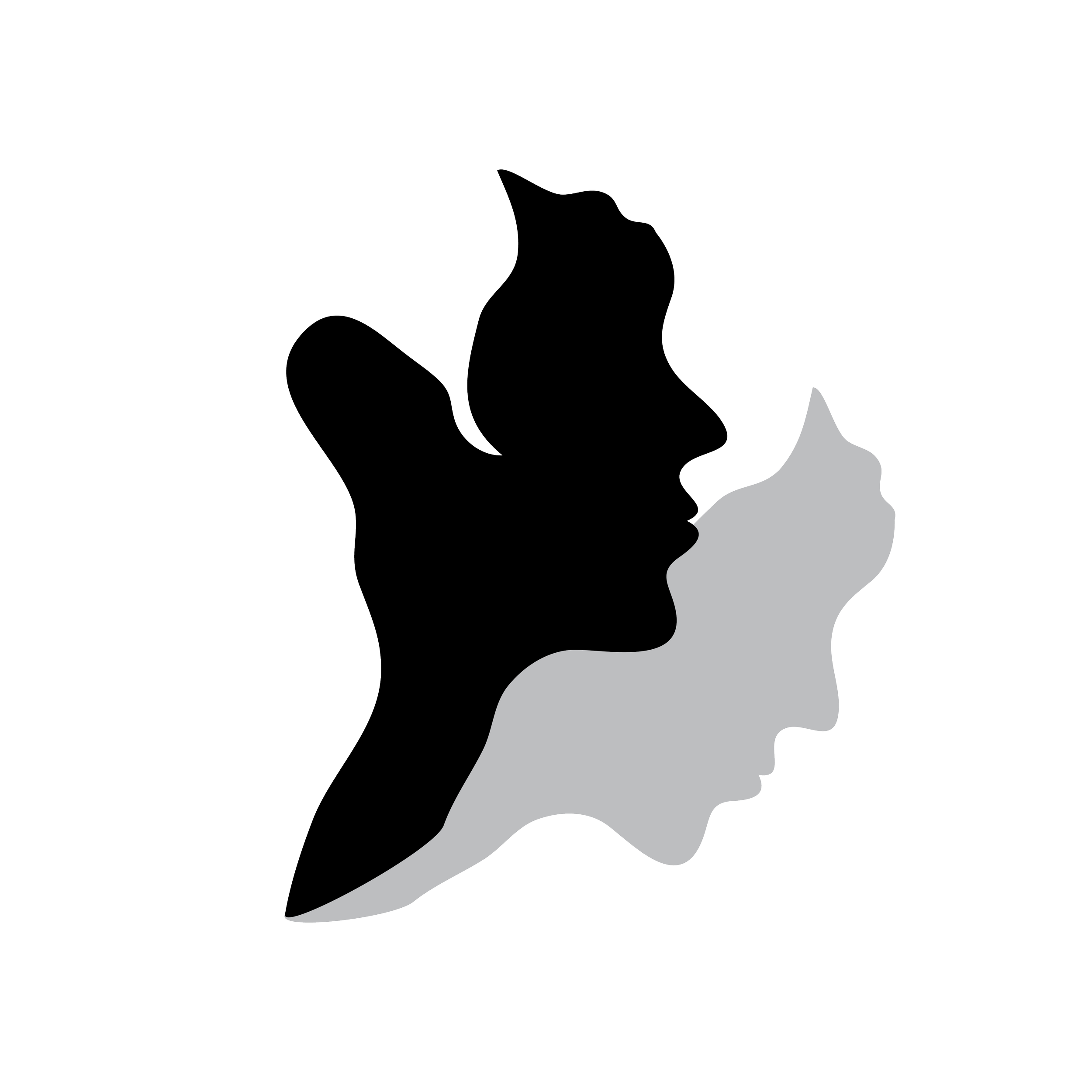 Silhouette of a face with a shadow.