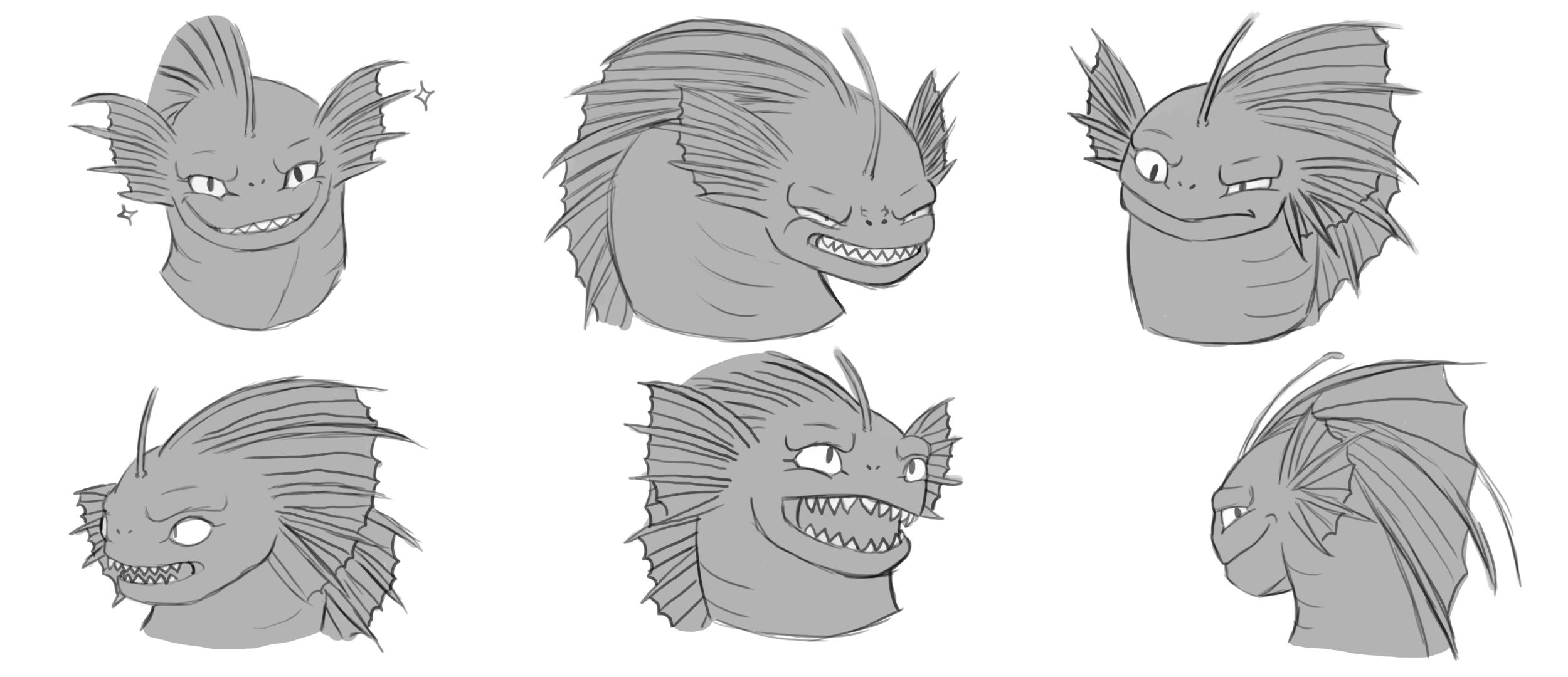 Sea Monster - Expressions Sheet