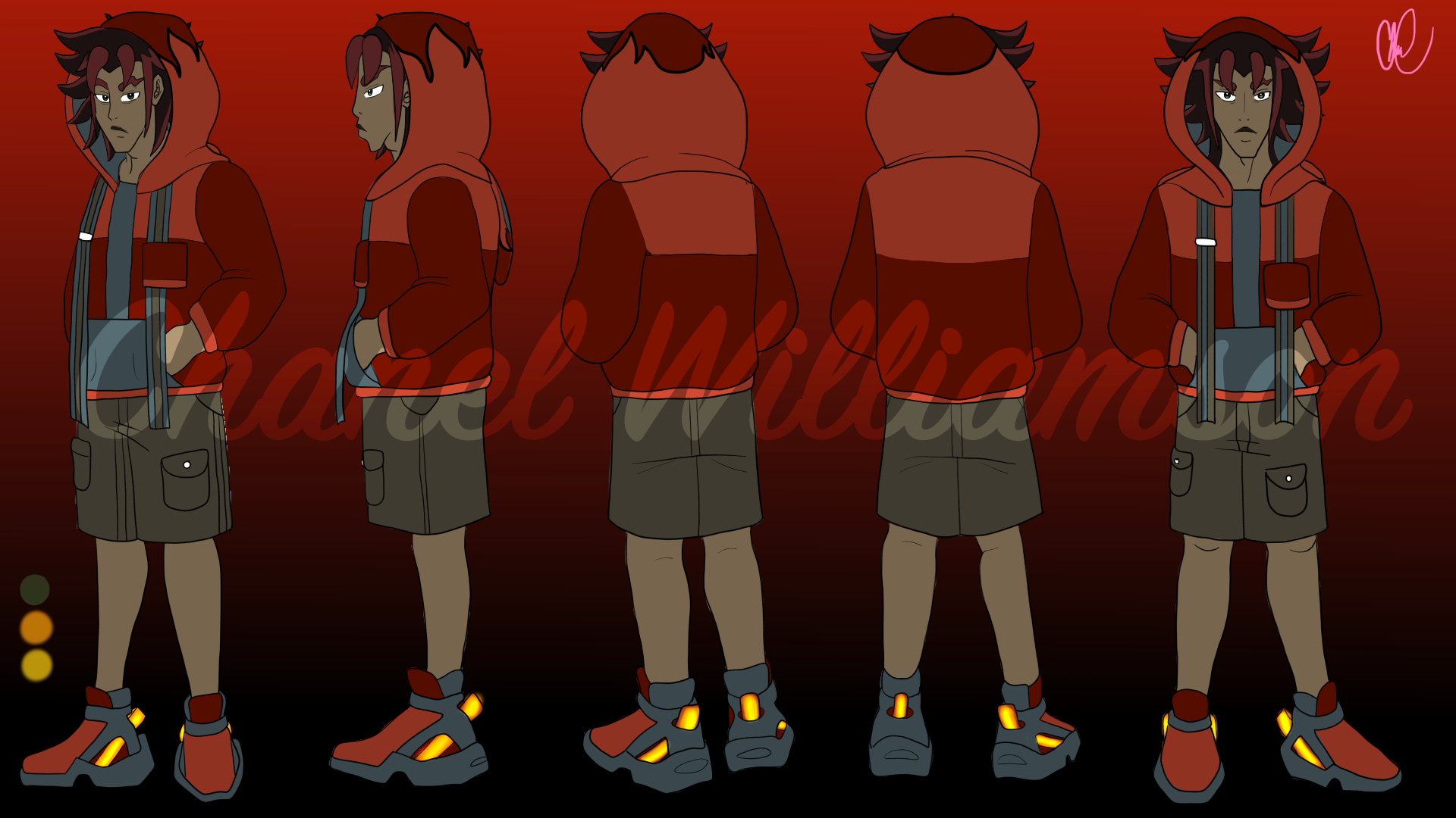 Kael - Turnaround Sheet (w/ hood)