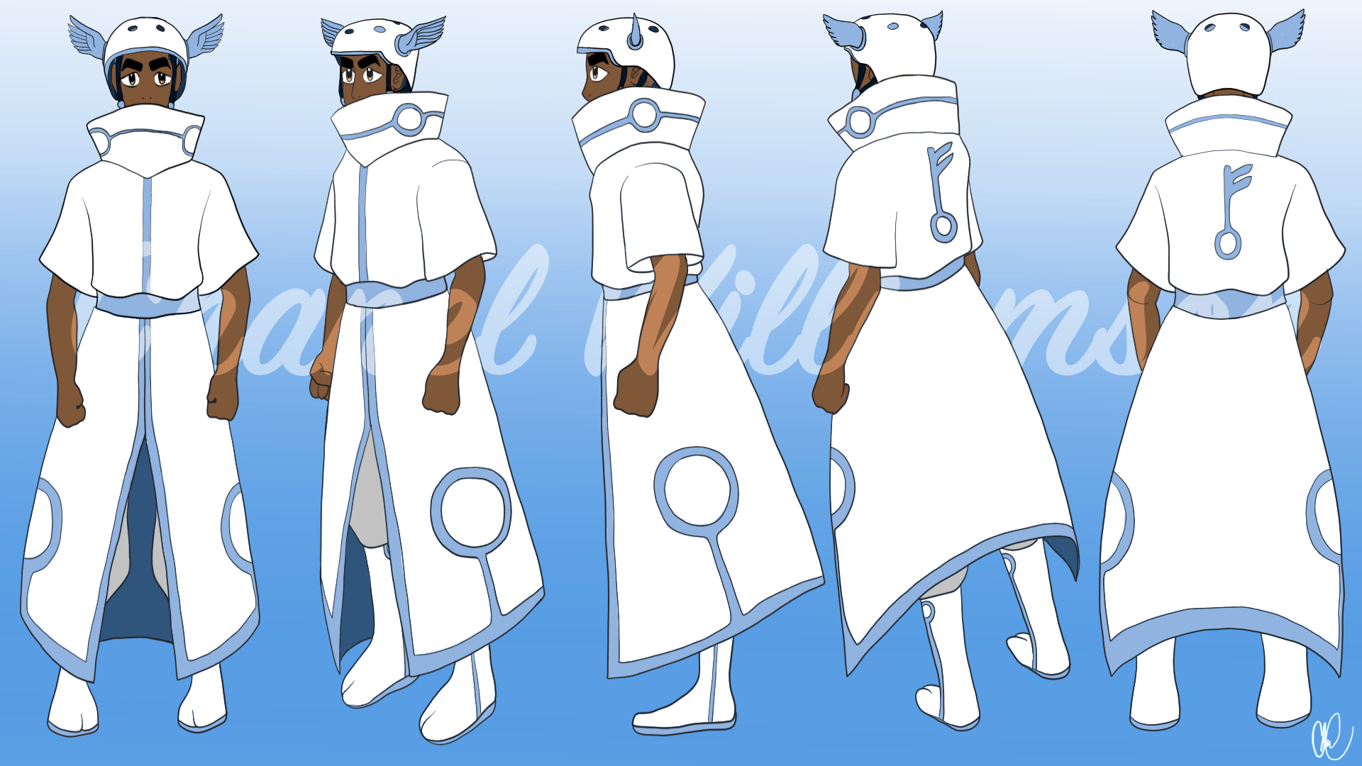Zayn - Turnaround Sheet (w/ helmet)