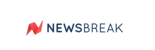 NewsBreak logo with a red stylized 'N' and blue text.