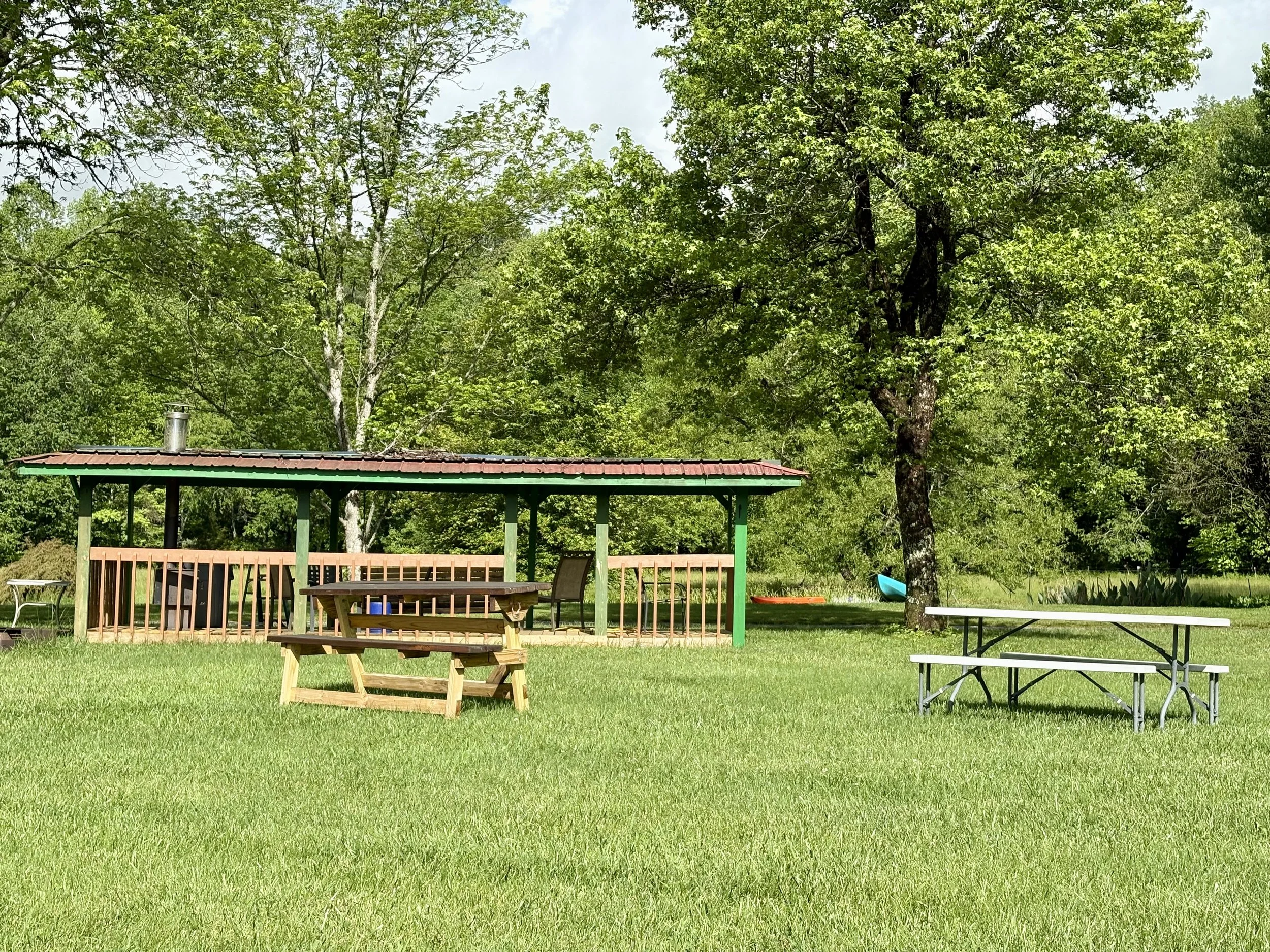 picnic area at cartoogechaye creek campground
