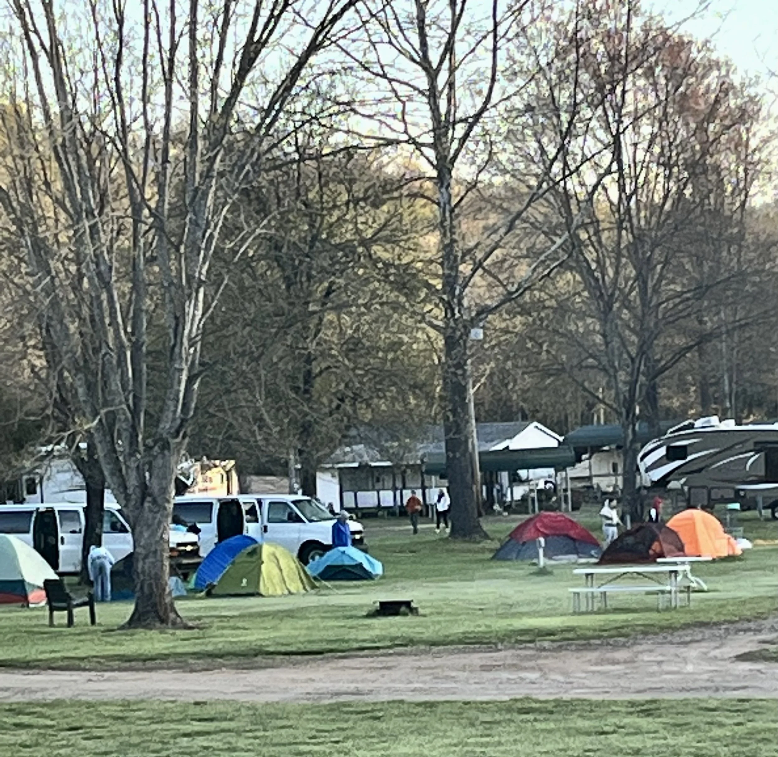 campers tenting at cartoogechaye creek campground