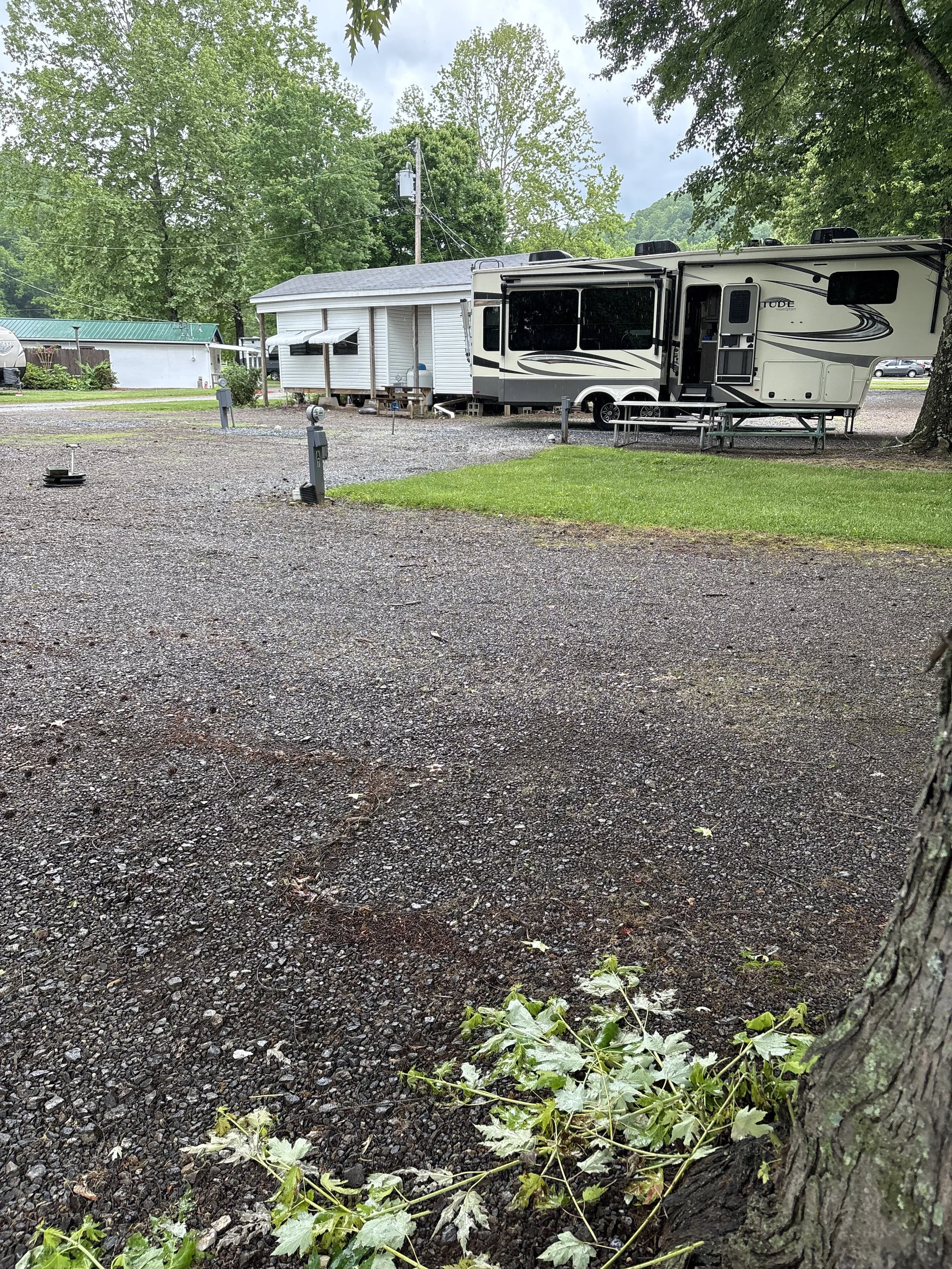 rv site at cartoogechaye creek campground