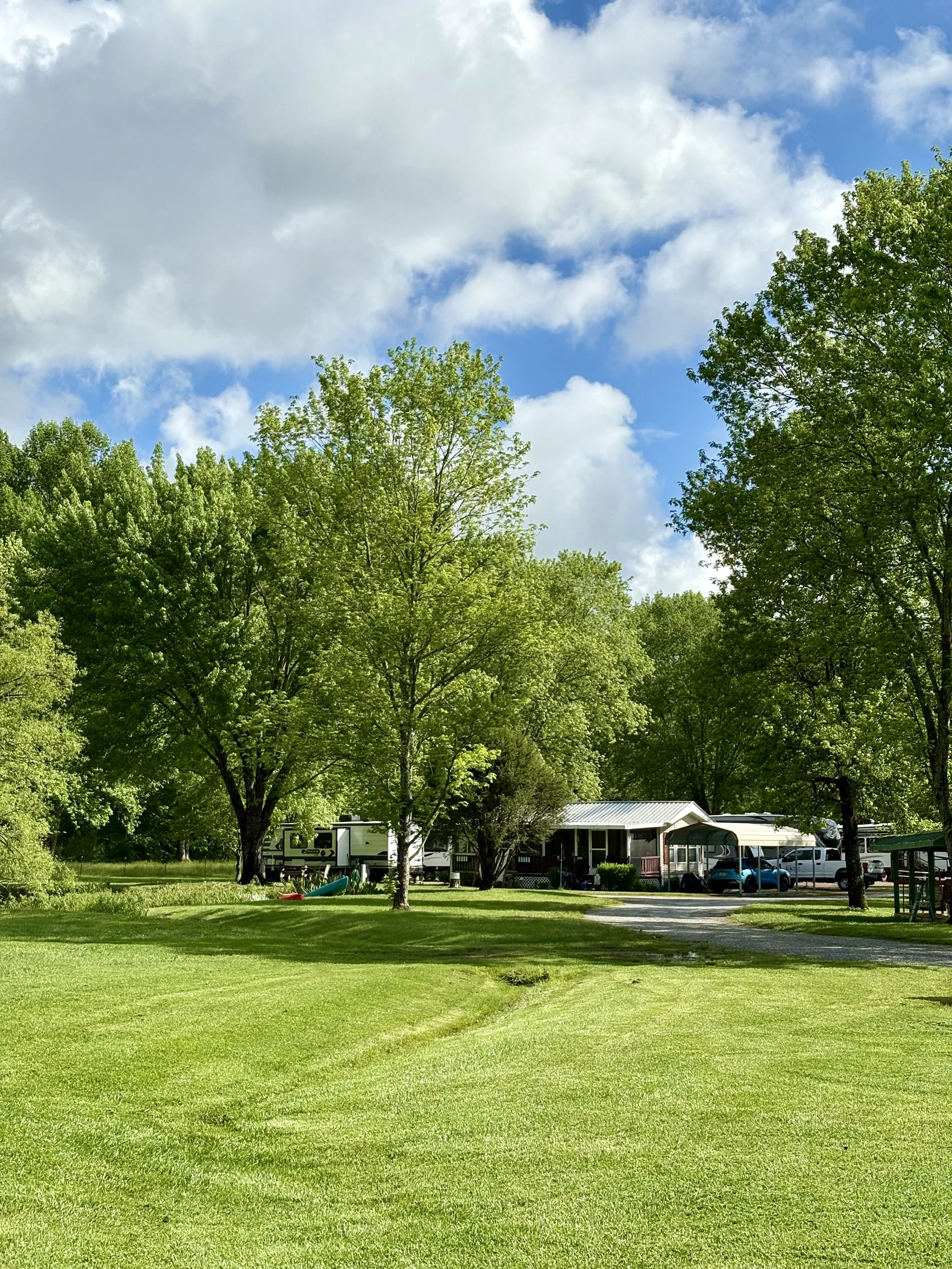 summer day at cartoogechaye creek campground