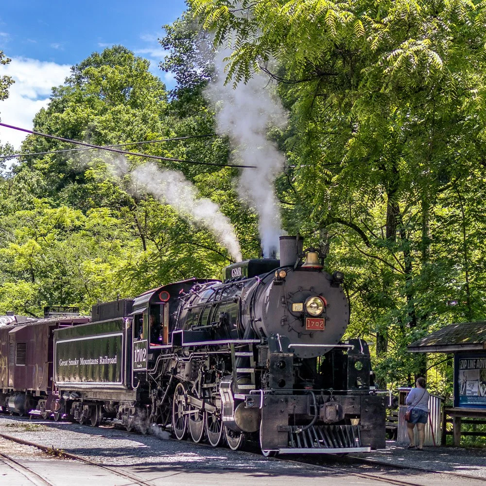 train on smokey mountain railway