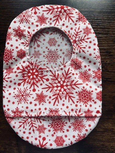Stoma Bag Covers (Red Snowflake)