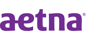 Aetna logo in purple text on a white background.