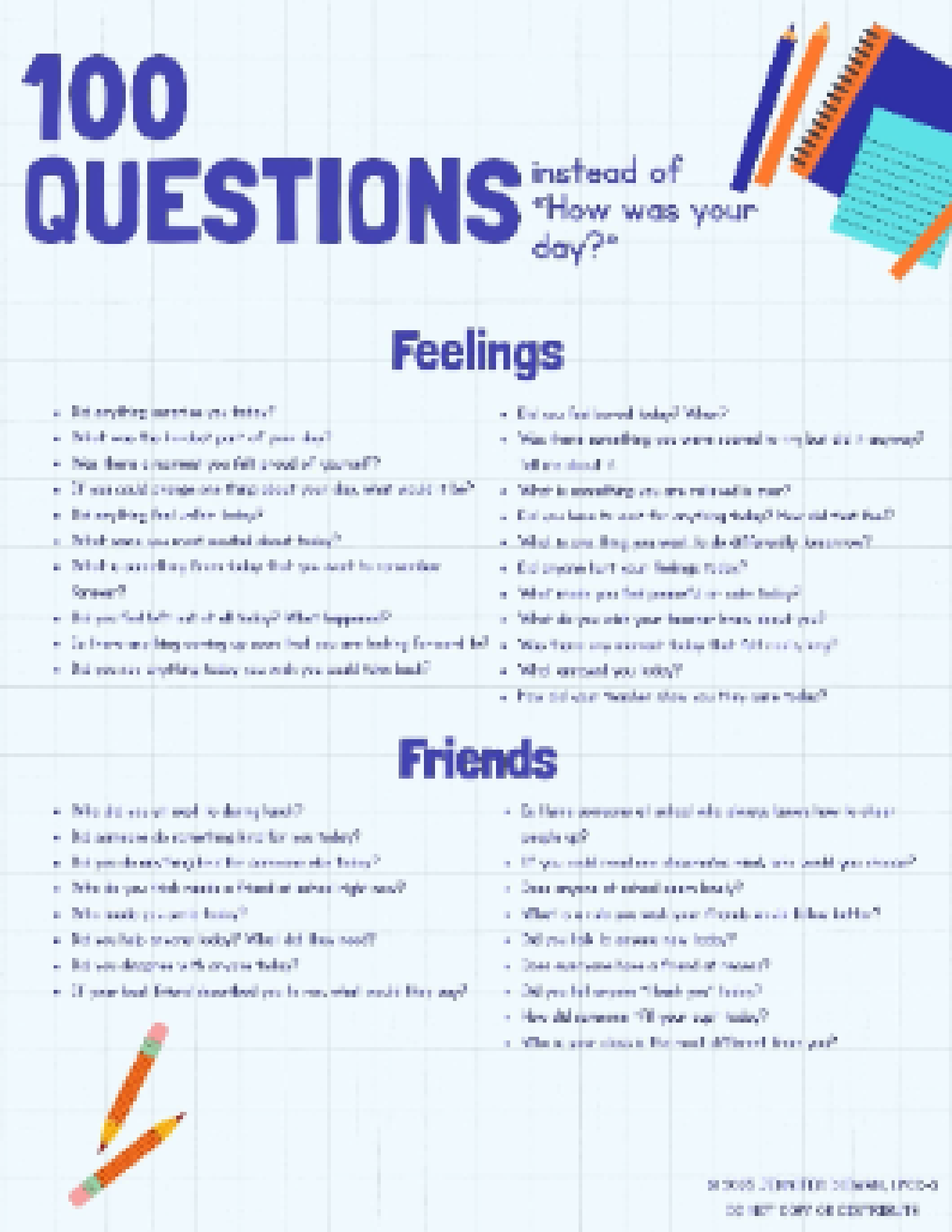100 questions to ask your kids