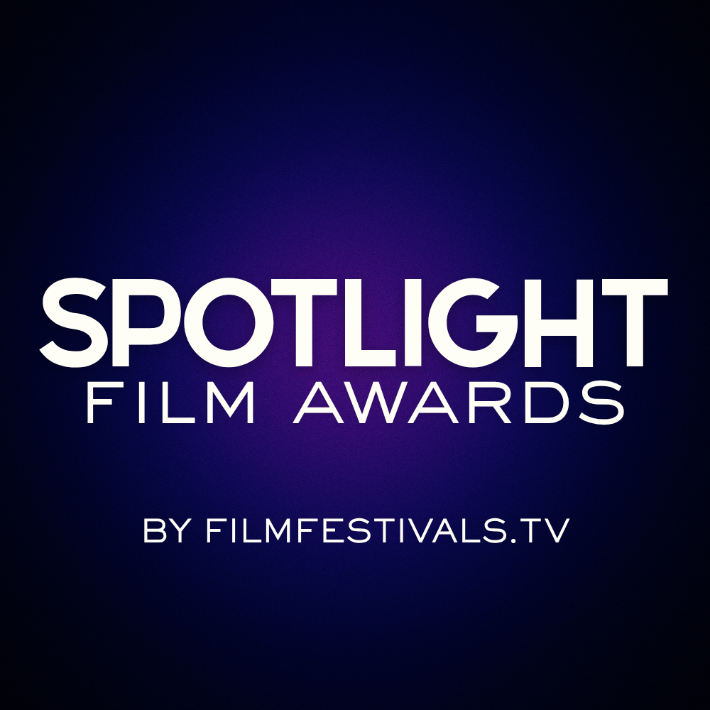 Spotlight Film Awards logo on a dark purple and black background with text indicating it is by filmfestivals.tv.