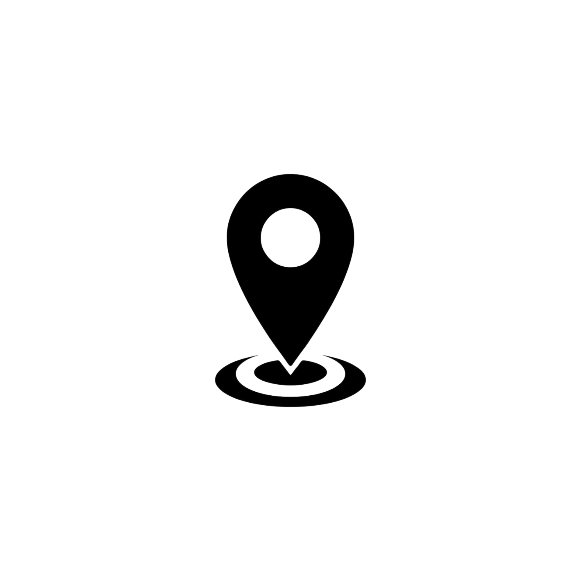A black background with a heart-shaped graphic at the bottom, comprising concentric circles and curved lines, creating a geometric design.