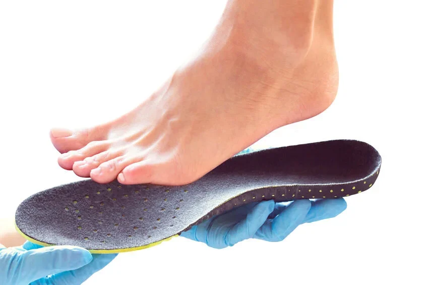Patient being fitted for diabetic shoe insert DME Med Essentials
