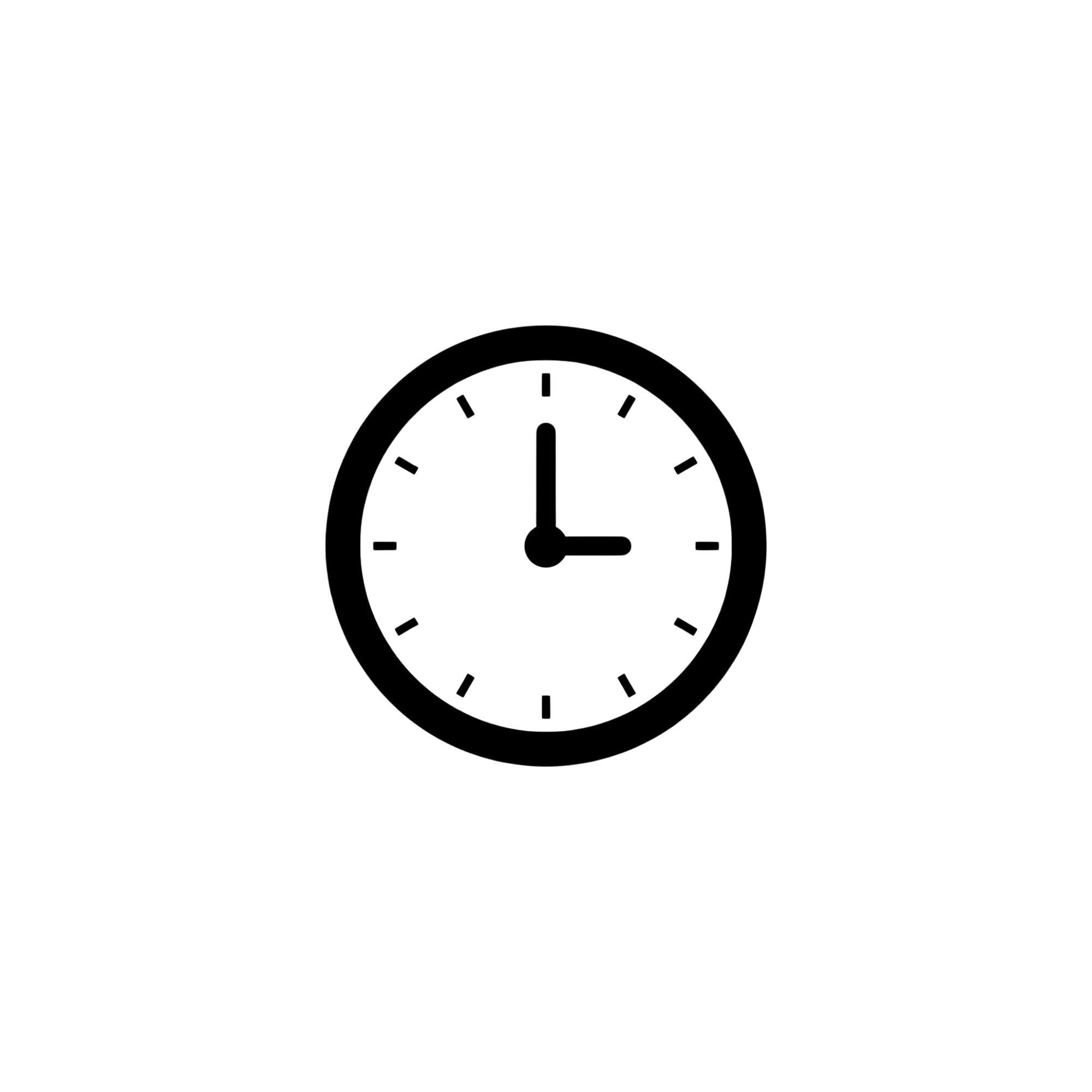 Silhouette of a clock showing 12 o'clock with a black background